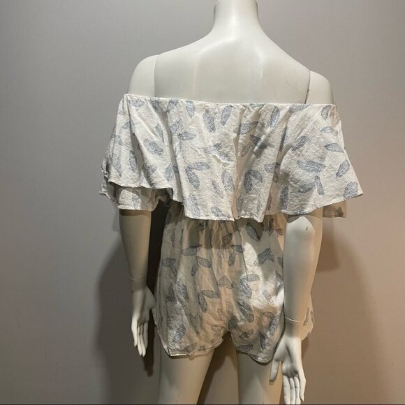 STUDIO • linen feather print romper - Picture 4 of 7